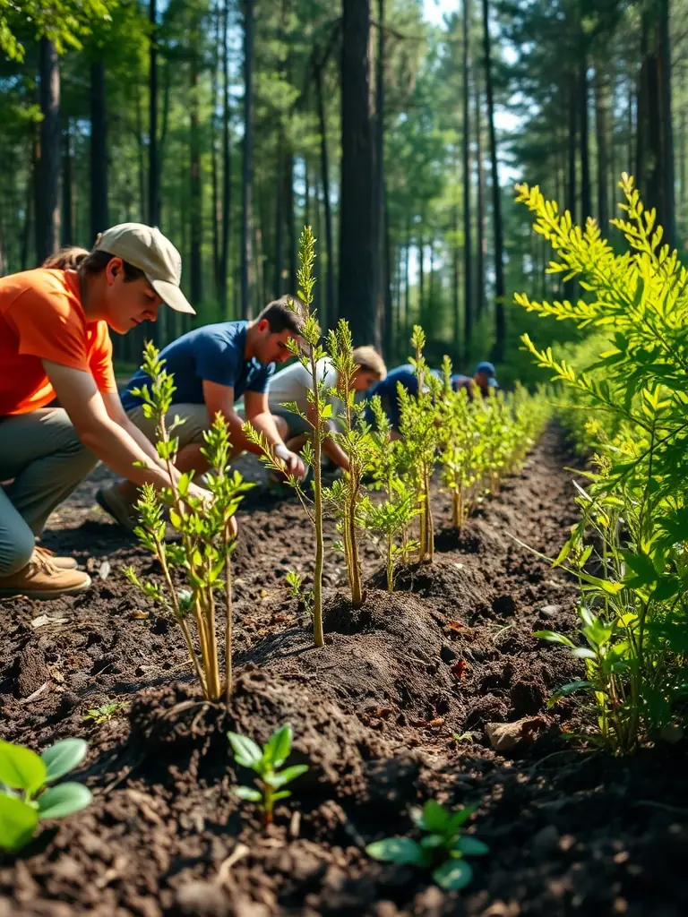 An image of SCSC members participating in a wildlife conservation project, such as planting trees or monitoring animal populations.